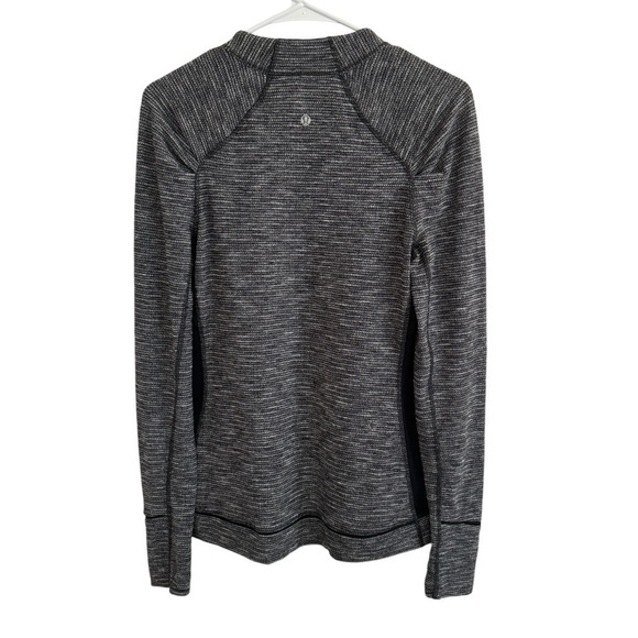 Lululemon Think Fast Long Sleeve, Coco Pique Black / Black, Size 10 - Picture 10 of 12